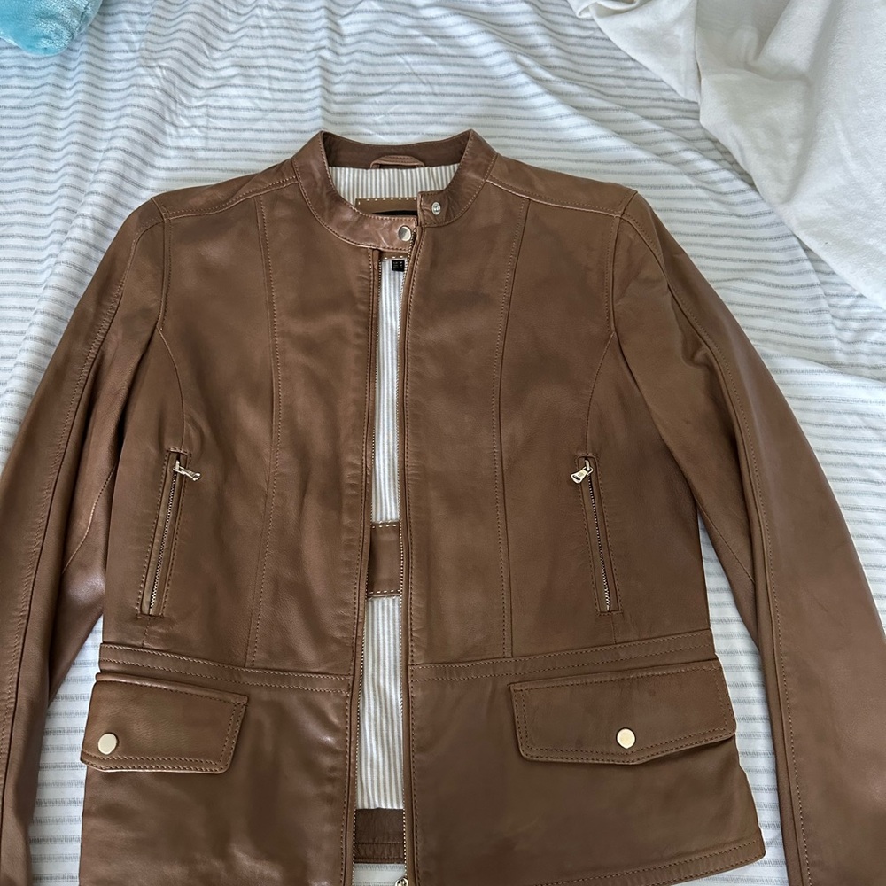 Massimo dutti medium leather jacket